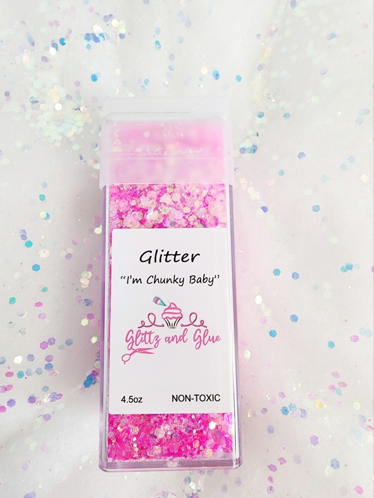 chunky glitter in a container